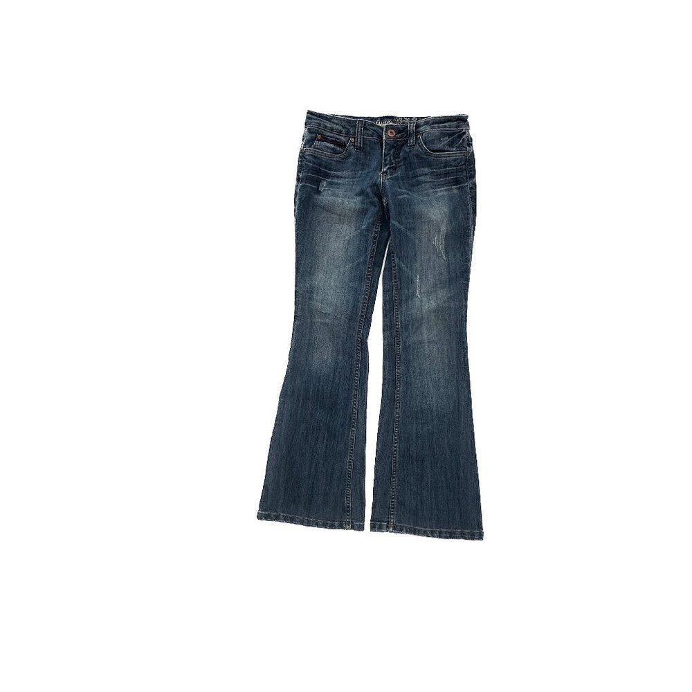 Refuge Bootcut Distressed Women's‎ size 5 Dark Wash Blue Denim Jeans